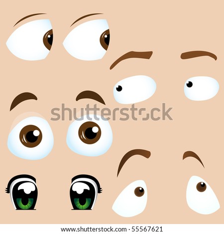 cartoon clip art eyes. Very basic cartoon isolated on