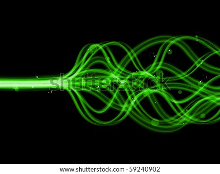 stock vector Vector Abstract colorful green flames lines
