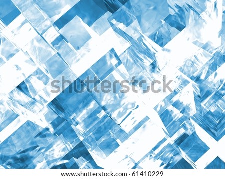 close up of 3d generated cubic ice crystals background