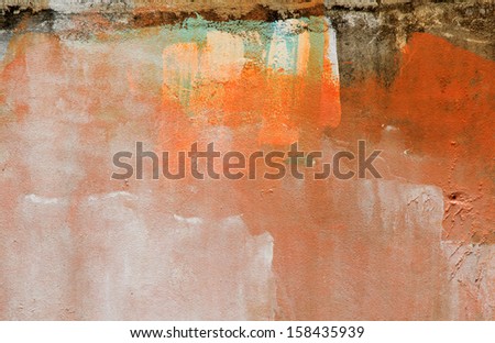 Orange painted cement wall texture background