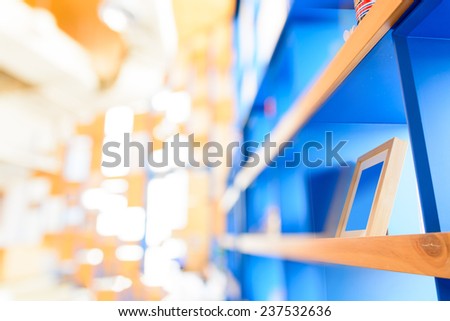 Blur shelf in a modern office  background
