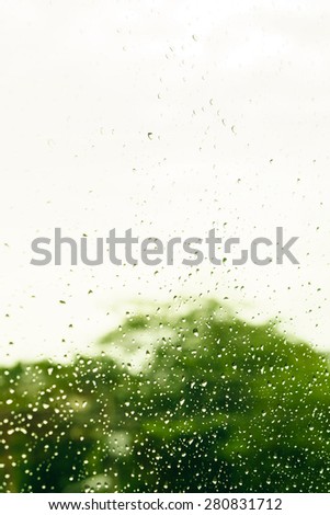Blur rain drop on window