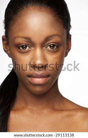 stock photo African woman with natural makeup portrait