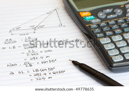 Mathematics equation with a scientific calculator
