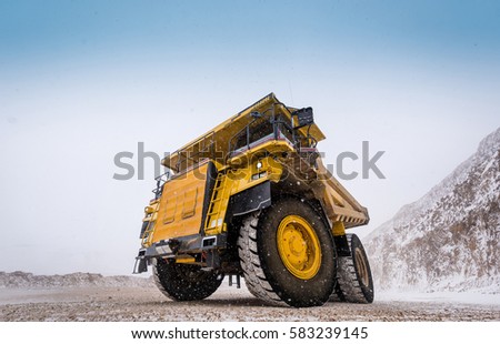 Big yellow mining truck