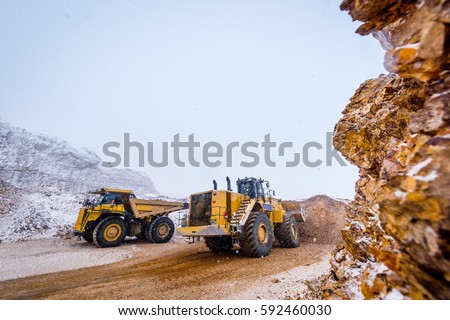 Truck loading. Gold mining