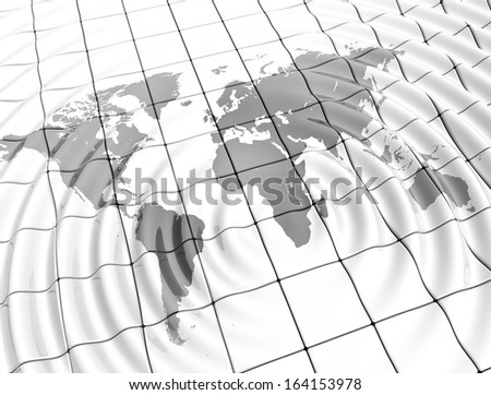 Abstract  world map and digital rippes