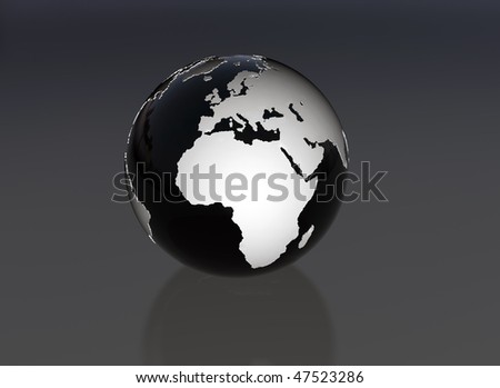 World+globe+black+and+white