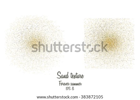 Vector illustration of sand particles. Sand grains make up the circle and square. Vector sands may be used for your design. Gold sand texture