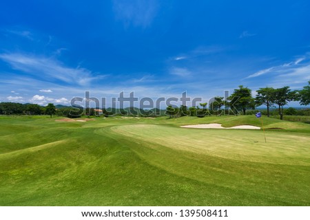 golf course from tee off green.