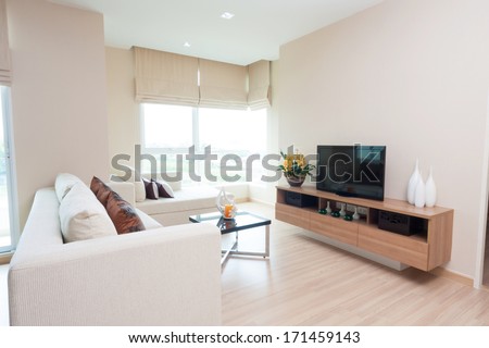 white living-room in condominium.
