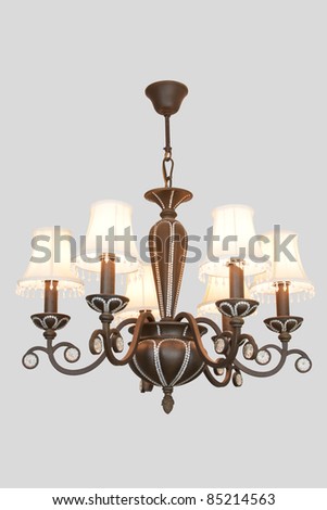 vintage chandelier isolated on gray