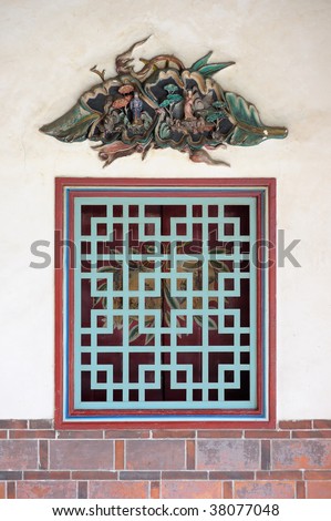 window decoration of an asian traditional temple