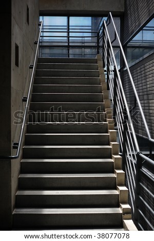 scene of an indoor stairway
