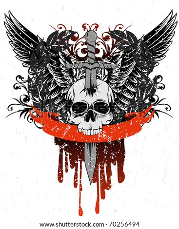 Vector Image Of Skull With Pattern Design Tattoo Stock Photo