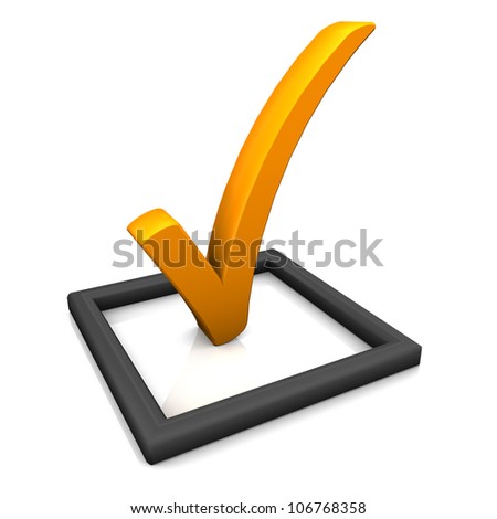 Orange check list symbol on the white background.