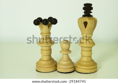 Family Child Mother Figure Check Chess White Back Background