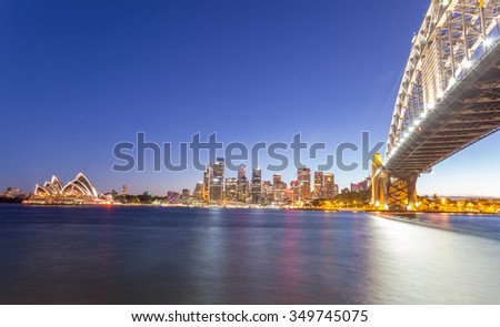 Sydney Harbour Bridge and Opera House at Night