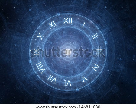 Time - roman clock - new age spiritual space concept