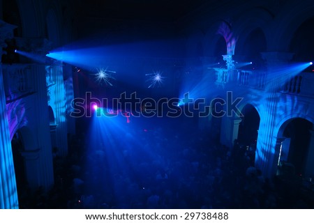 Clubbing party blue lights