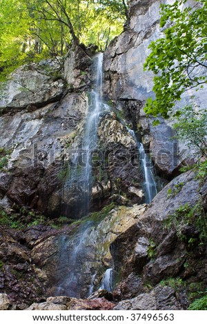 Remote mountain waterfall