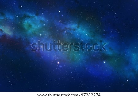 Universe showing the milky way galaxy with stars and colorful space dust.