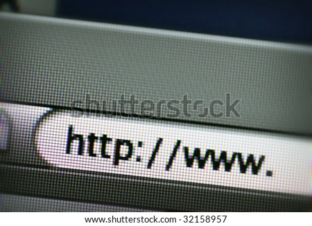 closeup of internet address on a screen