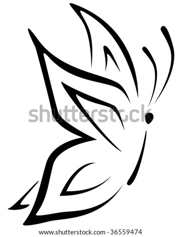stock vector Abstract fantasy butterfly tattoo