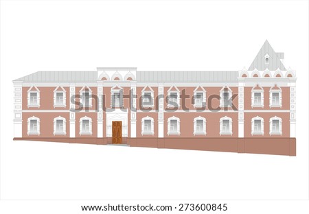 The facades of the building, drawing, coloring , a typical building of Moscow, houses, churches