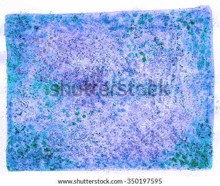 Abstract blue hand painted watercolor background pattern in blue