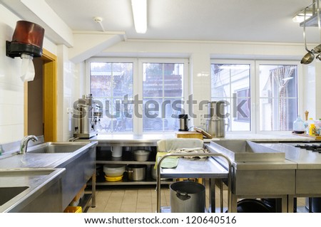 Real kitchen in a small hotel or restaurant