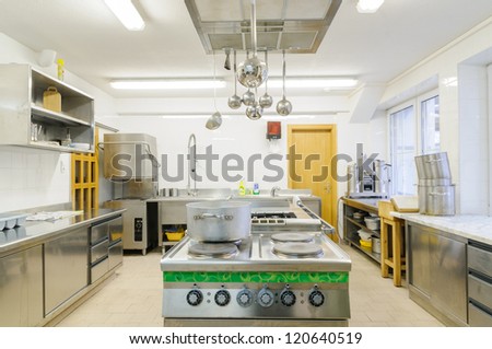 Real kitchen in a small hotel or restaurant