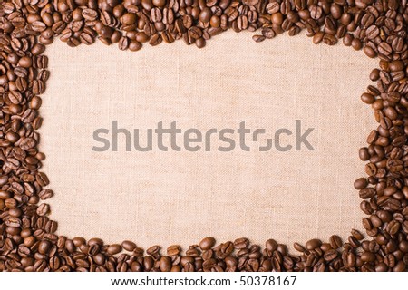 Coffee frame on the canvas