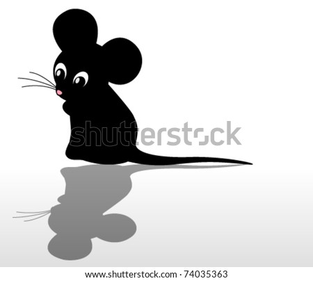 Silhouette Of A Mouse On A White Background Stock Vector 74035363