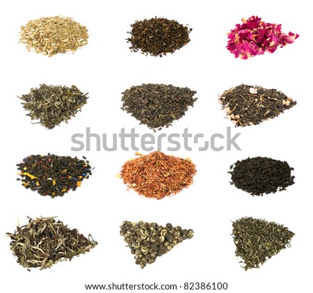 Types  on Collection Of 12 Different Tea Types  Green  Black  Floral And Herbal