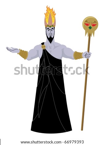 scepter of hades. stock vector : Hades on White: