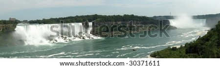 Niagara Falls, Horseshoe Falls, American Falls, Niagara, Panorama, USA, Canada, Buffalo, Niagara river