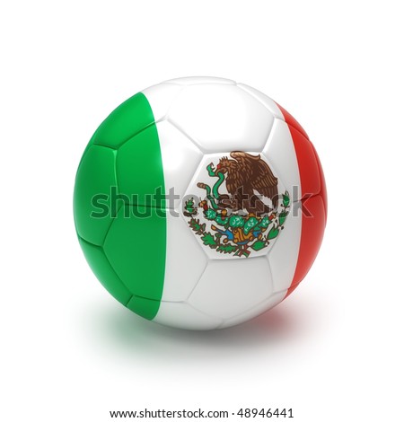 mexico soccer team 2010. stock photo : 3D soccer ball