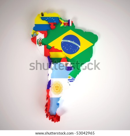 map of south american capitals. stock photo : South America