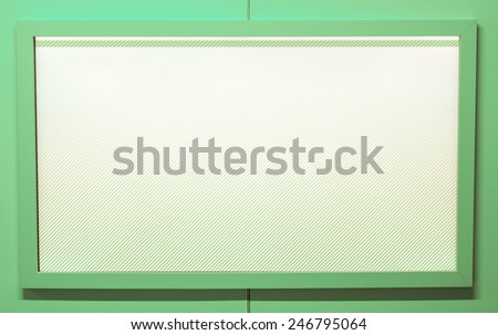 Blank green tv screen. Place for your text.