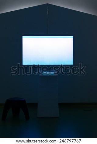 Blank public tv screen. Place for your text.