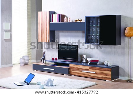 Living room with TV stand