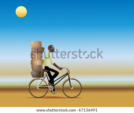Cartoon Man Cycling