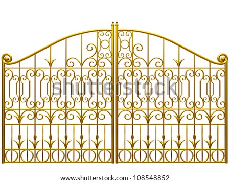 gilded wrought-iron gate