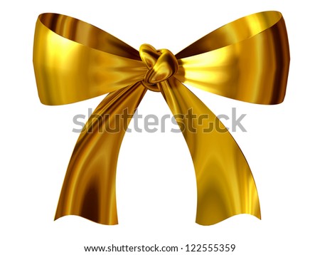 golden, decorative bow, ribbon or loop