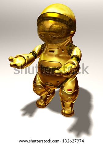 humanoid robot in gold