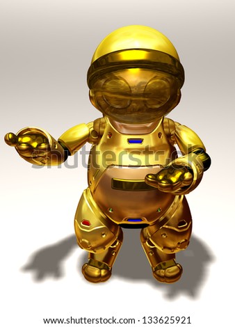 humanoid robot in gold
