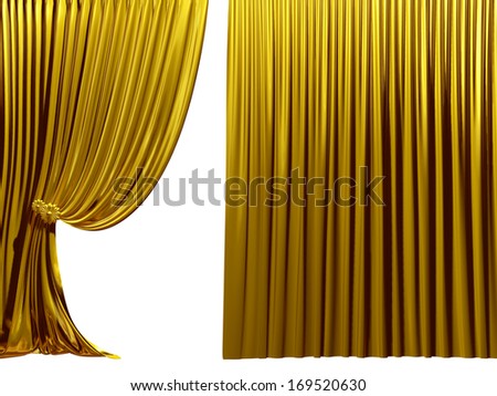 golden Stage curtain, Theater drapes, useful for your presentation