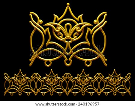 ornamental Segment for a frieze, border or frame. This complements my ninety degree angle items for a circle or corner. See Set ÃÂ¢Ã?Ã?decorative ornamentsÃÂ¢Ã?ÃÂ in my portfolio