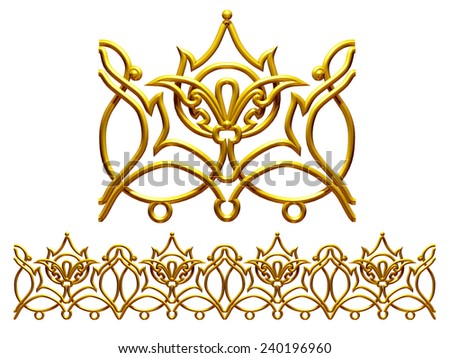 ornamental Segment for a frieze, border or frame. This complements my ninety degree angle items for a circle or corner. See Set Ã¢Â?Â?decorative ornamentsÃ¢Â?Â� in my portfolio